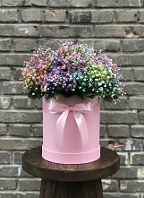 Цветочная композиция из Гипсофила и Розы в шляпной коробке #REPLACE_PRED# Завьялово