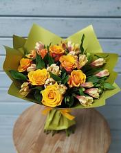 Букет цветов из:  Альстромерии и Розы в Завьялово