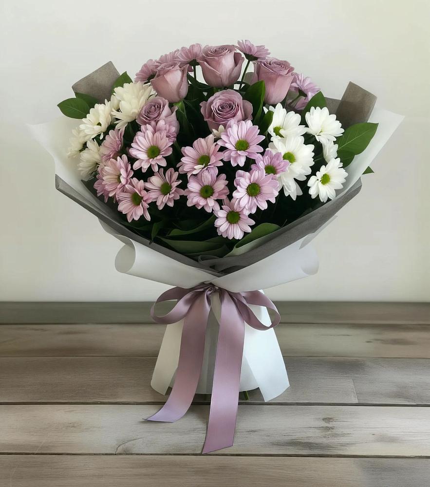 Букет цветов из: Хризантемы и Розы в Завьялово