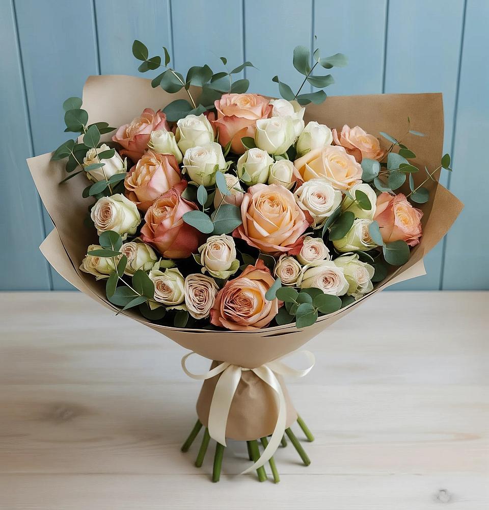 Букет цветов из: Альстромерии и Розы в Завьялово