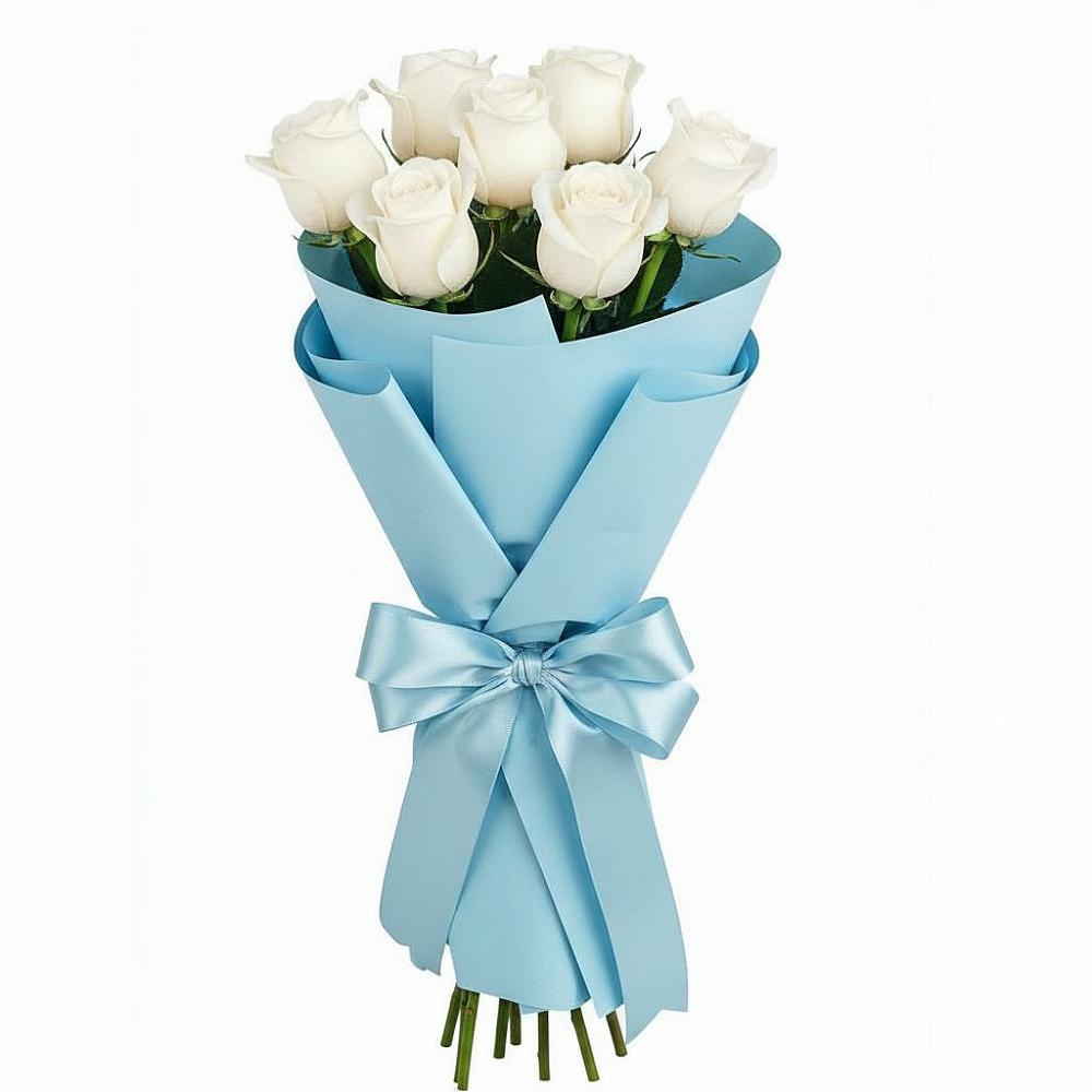 Букет 7 белых роз Проуд в Завьялово