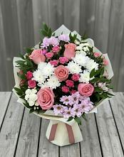 Букет цветов из:  Альстромерии, Гвоздики, Розы и Хризантемы #REPLACE_PRED# Завьялово