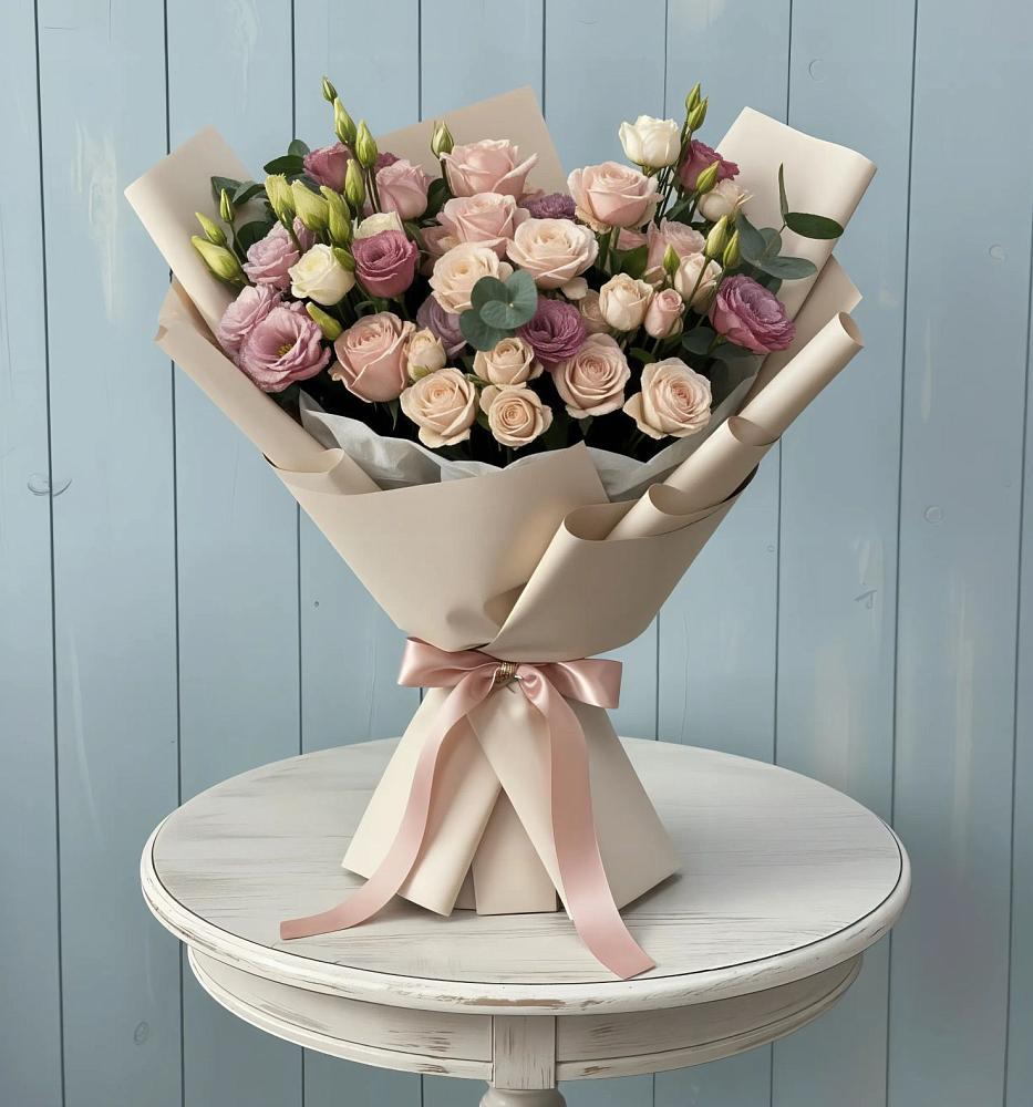 Букет цветов из: Розы и Лизиантусы в Завьялово