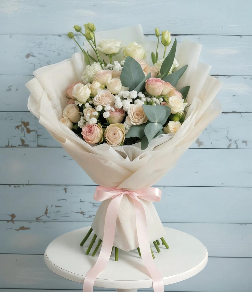 Букет цветов из: Розы и Лизиантусы в Завьялово