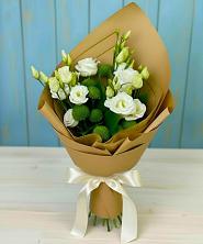 Букет цветов из:  Хризантемы и Лизиантусы в Завьялово