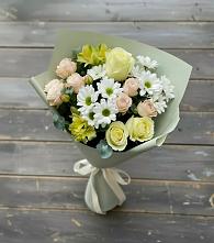 Букет цветов из:  Альстромерии, Розы и Хризантемы в Завьялово