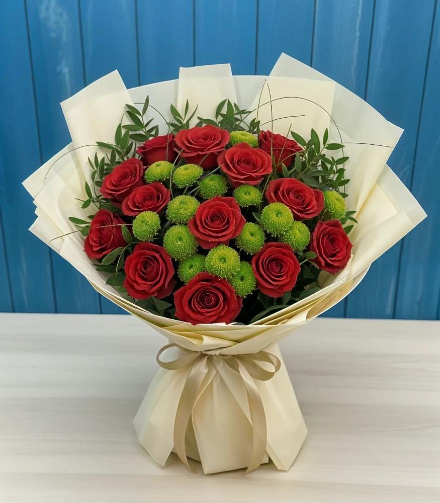 Букет цветов из: Розы и Хризантемы в Завьялово