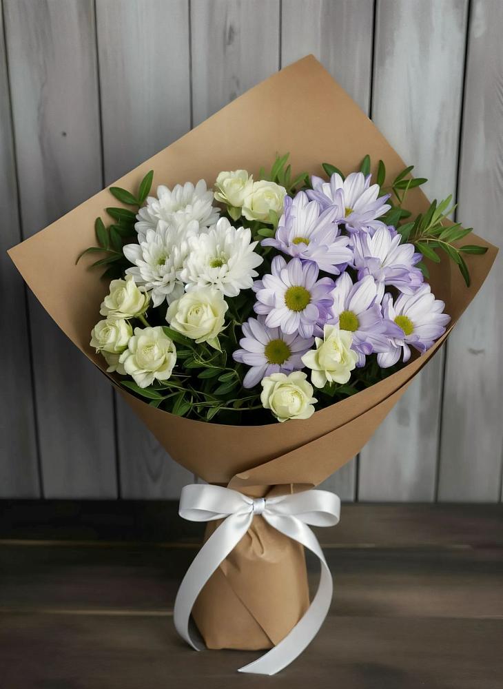 Букет цветов из: Хризантемы и Розы в Завьялово